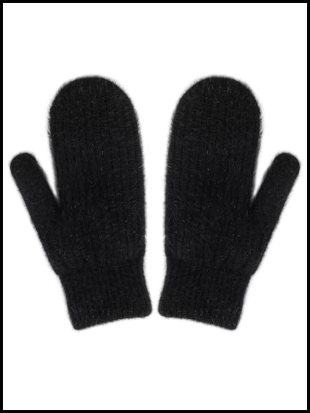 Unisex Knitted Winter Mittens Fingerless Acrylic Gloves Soft Lined Ski